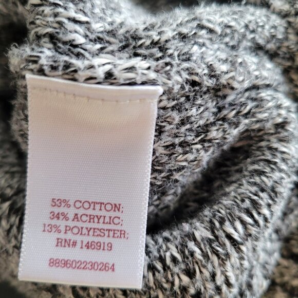 Perfectly Soft You SO Heritage Sweater cable knit Large cozy rustic blk/gray EUC - Picture 7 of 11
